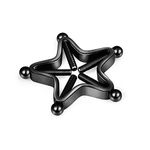 Stainless Steel Body Piercing Rings Adjustable Non-Pierced Nipple Shields Rings Screw Clip on Body Non-Punched Nipple Clip(Star,Black)