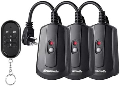 DEWENWILS Outdoor Indoor Wireless Remote Control Outlet Kit, Waterproof Electrical Plug in Remote Light Switch, Separately Controlled 3 Pack Receivers, 100 Feet RF Signal, UL Listed
