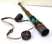 Antique Marine Telescope 18 inch Nautical Telescope Marine Spyglass Pirate Brass with Lather Belt & Cap