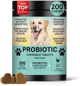Probiotics for Dogs Gut Digestive Health Probiotic Chew for Dogs Digestive Enzymes Relieve Diarrhea Immunity Oral Problems Itching Constipation Prebiotics Dog Probiotics 200 Tablets Chicken Flavor