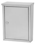 ARCHITECTURAL MAILBOXES 2507PS-10 Regent Locking Wall Mount Mailbox, Stainless Steel, Medium