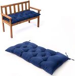 MOONASE Indoor/Outdoor Bench Cushion Patio Furniture Chair Cushion Tufted Lounger Seat Cushions with Ties for Patio Garden (39.4 X 19.7 Inch, Navy)