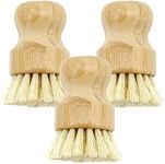 ELYN Bamboo Dish Brush Set, Dish Scrubber & Kitchen Brush, Eco Friendly Cleaning Brush for Household Use, Set of 3