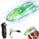 OBEST Mini Remote Control Boat for Kids Adults with Bright Light, RC Boat with Stunt and Roll, Multideirection and Adjustable Speeds Waterproof for Pools, Baths, Lakes for Children and Adults (Green)