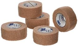 3M Coban Self- Adherent Wrap, 1"x 5yds, Pack of 5 Rolls, Tan