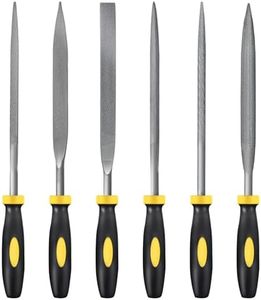 MORROWIND Small 6-Piece Needle File Set, Diameter 0.19" Length 7.09" Hardened Alloy Steel Mini File for Metal Wood Plastic, Includes Flat, Warding, Square, Triangular, Round, Half-Round, Yellow