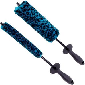 VIKING Wheel Brush Set, Wheel Cleaner and Barrel Brush Kit, Includes Regular and Slim Diameters, 16 Inch Length, Teal, 2 Pack