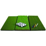 Rukket Tri-Turf Golf Hitting Mat Attack | Portable Driving, Chipping, Training Aids for Backyard (25" x 16")