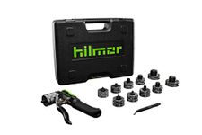 Hilmor 1964041 Deluxe Compact Swage Tool Kit with Case, HVAC Tools and Equipment for Maintenance and Repairs, Single Hand Operation, Black