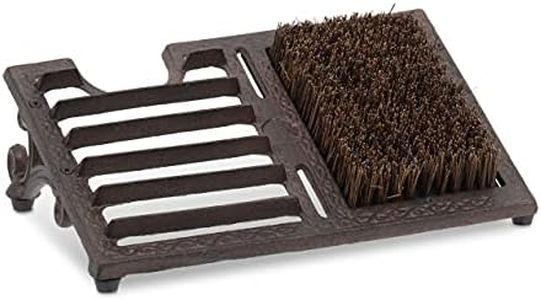 Relaxdays Cast Iron Shoe Scraper Large Brush Boot Jack Antique Design Outdoor Shoe Cleaner Brown 12x33.5x22.5cm