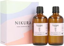 Nikura French Lavender Essential Oil - 200ml (2 x 100ml) | 100% Pure Natural Oils | Perfect For Sleep, Calming, Aromatherapy, Diffusers, Bath | Great For Self Care, Massage, Relaxing | Vegan & UK Made