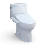 TOTO WASHLET+ Drake II 1G Two-Piece Elongated 1.0 GPF Toilet and WASHLET+ C2 Bidet Seat, Cotton White - MW4543074CUFG#01