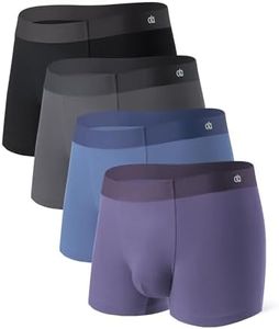 DAVID ARCHY Seamless Underwear for Men Micro Modal Support Pouch Soft Breathable Men's Trunks Underwear for 4 Pack (XL, Gray Blue/Black/Dark Gray/Gray Purple)