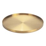 Gold Round Decorative Tray Stainless Steel Jewelry and Make up Organiser/Candle Plate (32cm)