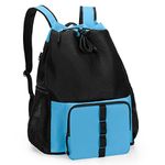 Fasrom Mesh Beach Backpack with Zipper Bottom, Sport Gym Backpack for Swimming, Beach, Pool and Travel(Patent Pending), Blue