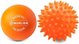 MURLIEN Massage Ball Set, Spiky Ball & Lacrosse Ball for Body Massage, Muscle Relief, Deep Tissue, Myofascial Release, Massager for Neck, Shoulder, Back, Foot or Muscle Tension - Orange