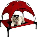 Floppy Dawg Just Chillin' Elevated Dog Bed. Cool Cot with Removable Canopy Shade. Indoor or Outdoor Pet Use. Lightweight and Portable. Chill in Style on Raised Breathable Mesh Fabric.