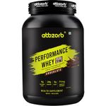 Abbzorb Nutrition Performance Whey Protein Powder with Vitamin K2-7 Chocolate - 1kg | 24g Protein, 5g BCAA, per SCOOP | Digestive Enzymes | Muscle Growth, Strength and Recovery | Lab Report