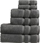 Christy Chroma Bath Towel Set | Set of 6 | 2 Bath 2 Hand 2 Face | Highly Absorbent Heavyweight 675GSM | Bold and Bright | Soft Smooth Shower Towels | 100% Cotton | Sustainably Made | Ash Grey