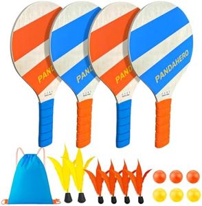 Badminton Set with 4 Paddle Ball Rackets,Yard Camping Games for Teens,Beach Outdoor Game for Adults Family Outdoor Lawn Outside Backyard Games