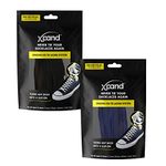 Xpand No Tie Shoelaces System with Elastic Laces - One Size Fits All Adult and Kids Shoes (Pack of 2) (Black - Navy Blue)