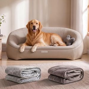 Aurapaws Dog Bed for Large Sized Dog, Extra Thick Memory Foam, 3 Covers