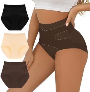 FallSweet No Show Tummy Control Underwear for Women High Waisted Panties Comfy Briefs Pack（mixcolor2,3X-Large