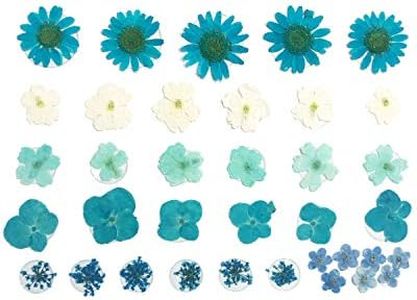 Neva Nude Spring Fling Blue White Real Dried Pressed Flower BodiStix Body Sticker Single Ready To Wear