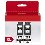 VOREDO 275XL Black Ink Cartridges Replacement for Canon PG 275 XL PG275 PG275XL CL 276 XL CL276 CL276XL 276XL for Canon Pixma TS3500 TS3522 TS3520 TR4700 TR4720 TR4722 Printer (2 Black)