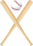 Wettarn 18 Inch 2 Pcs Mini Baseball Bats Wooden Baseball Bat Craft Unfinished Small Baseball Bats Unpainted Wood Baseball Bats for Painting DIY Craft Projects Ball Sports Party Favors