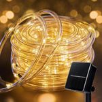 200LED Solar Rope String Lights 72Ft 8Modes Waterproof Fairy String Copper Wire Tube Lights Christmas Tree Christmas Light for Outdoor Indoor Garden Yard Wedding Holiday Christmas Decoration