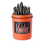 KnKut 29 Piece Drill Buddy Mechanics Length Step Point Drill Bit Set 1/16"-1/2" by 64ths