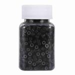 Hair Extension Beads, 1000Pcs Hair Feather Extensions With Soft Silicone Lined Micro Ring Invisible Not Damage To Hair (Black 5mm)