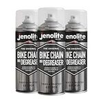 JENOLITE Bike Chain BIO Degreaser Aerosol | Water Soluble | Biodegradable Bike Degreaser Spray | Deep Clean Chain & Other Parts | 3 x 400ml