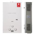 NICCOO 18L Gas Water Heater Portable Tankless Instant LPG Hot Water Heater for Campervan Outdoor RV Camping Shower White