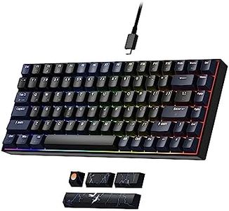 Newmen GM840 Clavier Gaming sans Fil Mini,Clavier Mécanique 60% Blanc et Gris USB/Bluetooth/2.4Ghz,Clavier Gamer Mecanique RGB Rétroéclairé échangeable à Chaud pour PC/Mac/Win(Box Blanc)