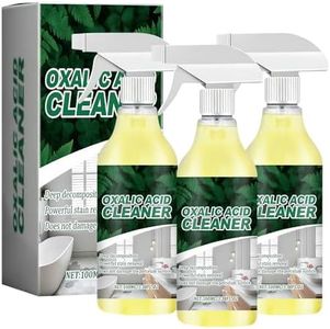2026 Upgraded Oxalic Acid Cleaner Spray, Oxalic Acid Powerful Stain Cleaner, Fast-Acting 2-5 Minute Formula for Deep Cleaning, for Bathroom, Multi-surface Rust Remover (WhiteGreen, 3PCS)