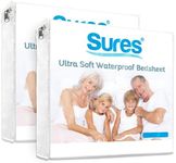 SURES Waterproof Mattress Protector - Twin XL Size Bedsheet - Fitted Machine Washable Bed Sheet - Hypoallergenic, Vinyl Free Bedwetting Cover Pad - For Child, Kids, Adult, Elderly (1, Twin XL)