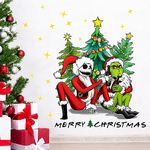 Yovkky Merry Christmas Wall Decals Stickers, Nigh.tmar e BEF.ore Christmas Jack Skellington G r in. Ch 2025 New Year Home Decor, Xmas Tree Green Red Kitchen Decorations Kids Boy Girl Bedroom Art