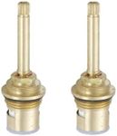 2 Pcs Tap Cartridge Valve, 3/4" Brass Stem Disc Cartridge Faucet Repair Replacement Parts for Bathroom Kitchen Sink Tap, Random Color (80MM)