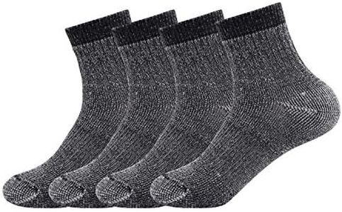 Men's Merino Wool Hiking Socks-Thermal Warm Crew Winter Ankle Socks for Trekking,Multi Performance,4 Pack