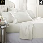 Ramesses 1500 Thread Count Egyptian Cotton Summer Weight Sheet Set, King, Silver