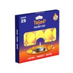 Shubhkart Tejas Puja Ghee T-Light Candles 25N | Non Toxic Smokeless & Wax Free Tea Light Candles Perfect for Home Decor, Puja | No Residue Long Lasting| 3 Hours Burn Time (Set of 25)