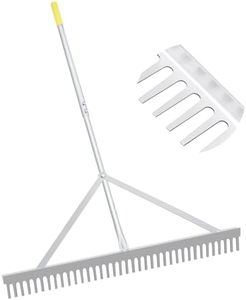 Byhagern Landscape Rake 36'', Aluminum Rakes with Lightweight 69'' Handle, Landscaping Rake Tool for Lawn Care, Beach