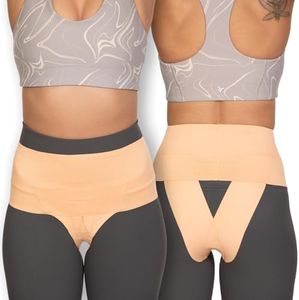 FEMME JOCK Pelvic Support Belt for Women - Pregnancy & Postpartum Uterus Girdle, SPD, Prolapse, Vulvar Varicosities Support Band - High Waist, Beach Sand, Small fits waist 26" up to 31"