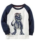 Carter's Little Boys History Dino Cotton Raglan Sleeve Tee (2T, Navy)