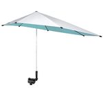 G4Free UPF 50+ Adjustable Beach Umbrella XL with Universal Clamp Height Adjustable for Chair, Golf Cart, Stroller, Bleacher, Patio(Lake Blue)