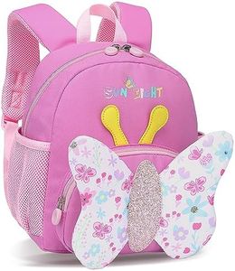 Tokeya Zaino per Bambini Asilo Zainetto Ragazza Piccolo Scuola Zainetti con Fascia Toracica, Carino Scuola Materna Animali Zaino Impermeabile Leggero Borsa per 1-5 Anni Bambina, Farfalle