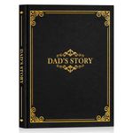 Lanpn Dad Life Story Journal Book with 300+ Questions, Father Story Guided Journal to Share Life & Love Dad Memory Keepsake Book to Fill Out, Gifts for Father's Day Birthday Christmas Dads (Leather, Black)