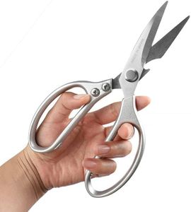 SHOPPOFOBIX Kitchen Scissors For Home, Fish Cutting Scissors, Made In Japan Premium Stainless Steel Solid Kitchen Multi Purpose Shears for Meat, Seafood, Chicken, Vegetables, Herbs (Medium)